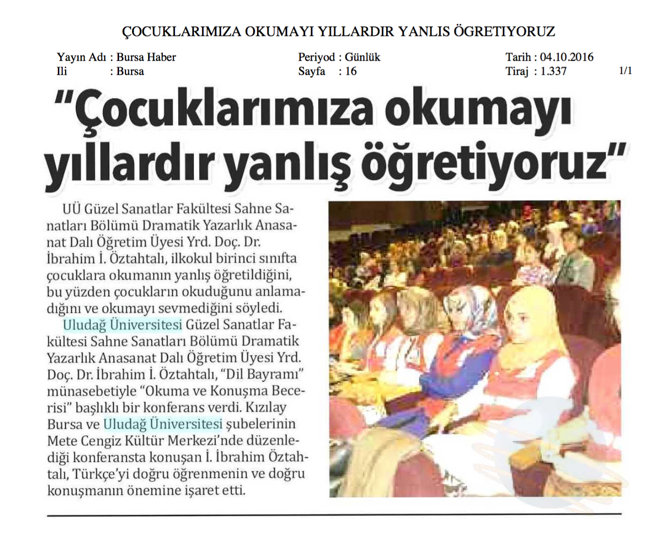 Dr.İbrahim İ. ÖZTAHTALI
